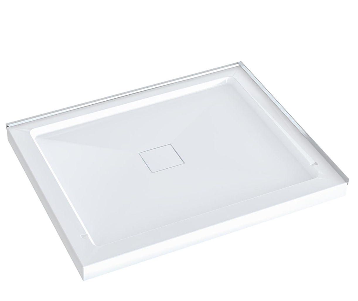 Ensemble de douche MIRAMICHI 34" x 42" chrome avec rangement intégré coin gauche