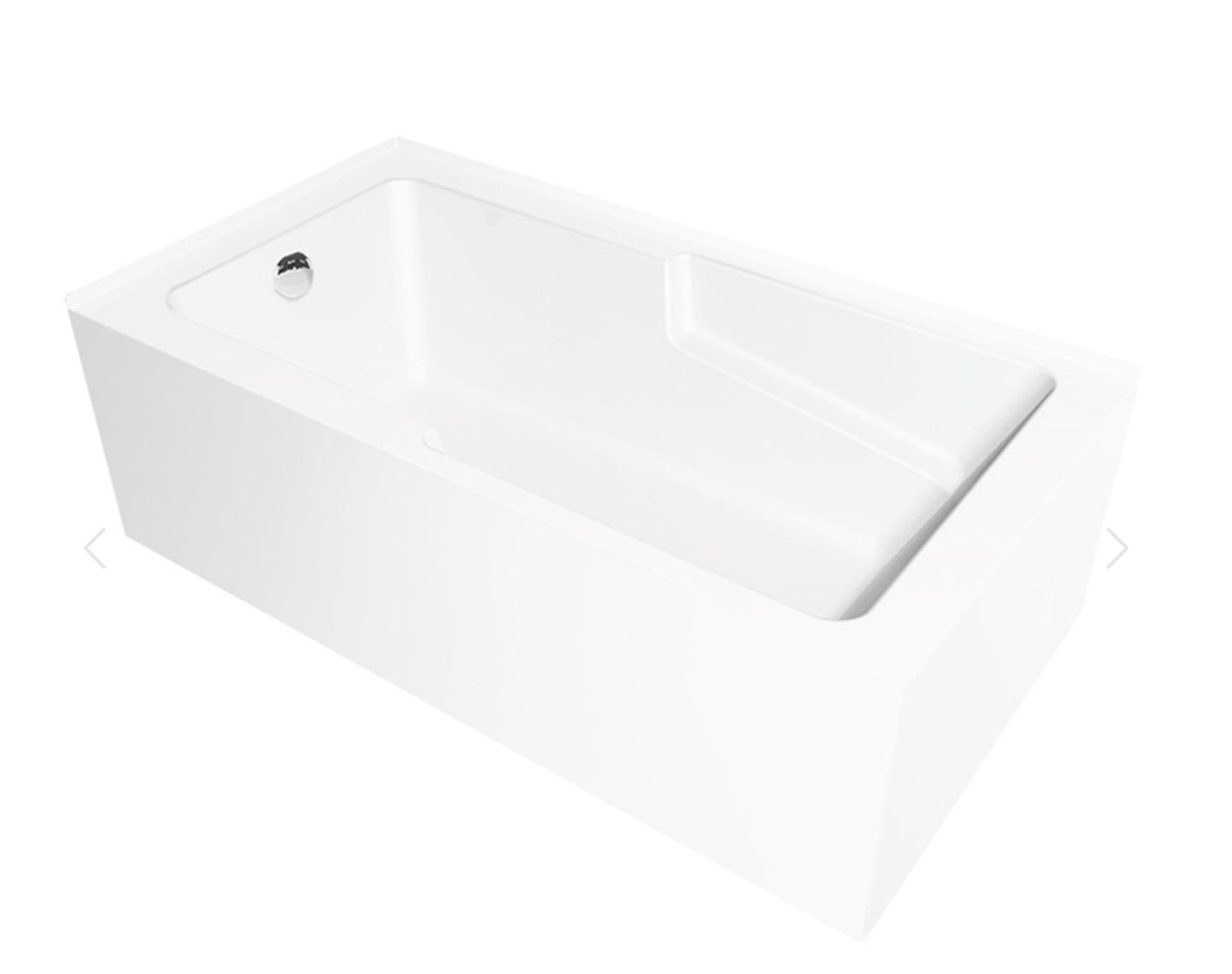 Bain pour coin JUNEAU 60x32x22 avec portes en verre 2 emplacements de drain disponibles