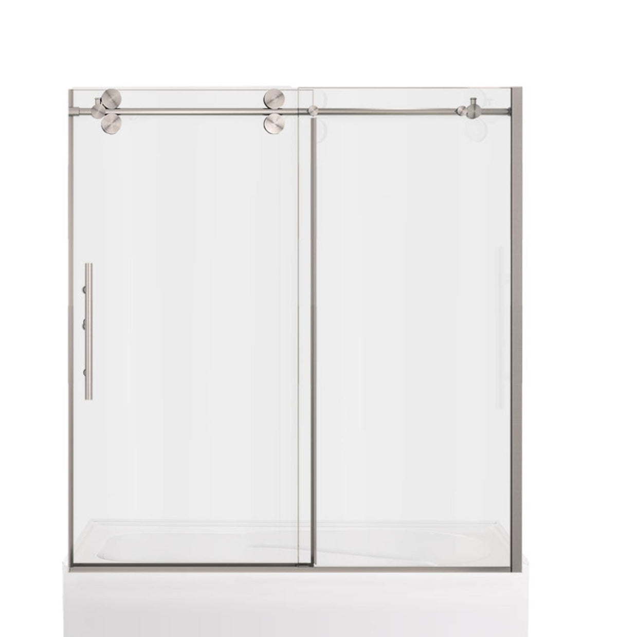 Porte de bain-douche TEXARCANA nickel brossé 60 po