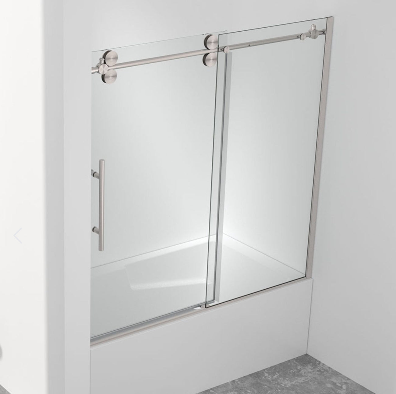 Porte de bain-douche TEXARCANA nickel brossé 60 po