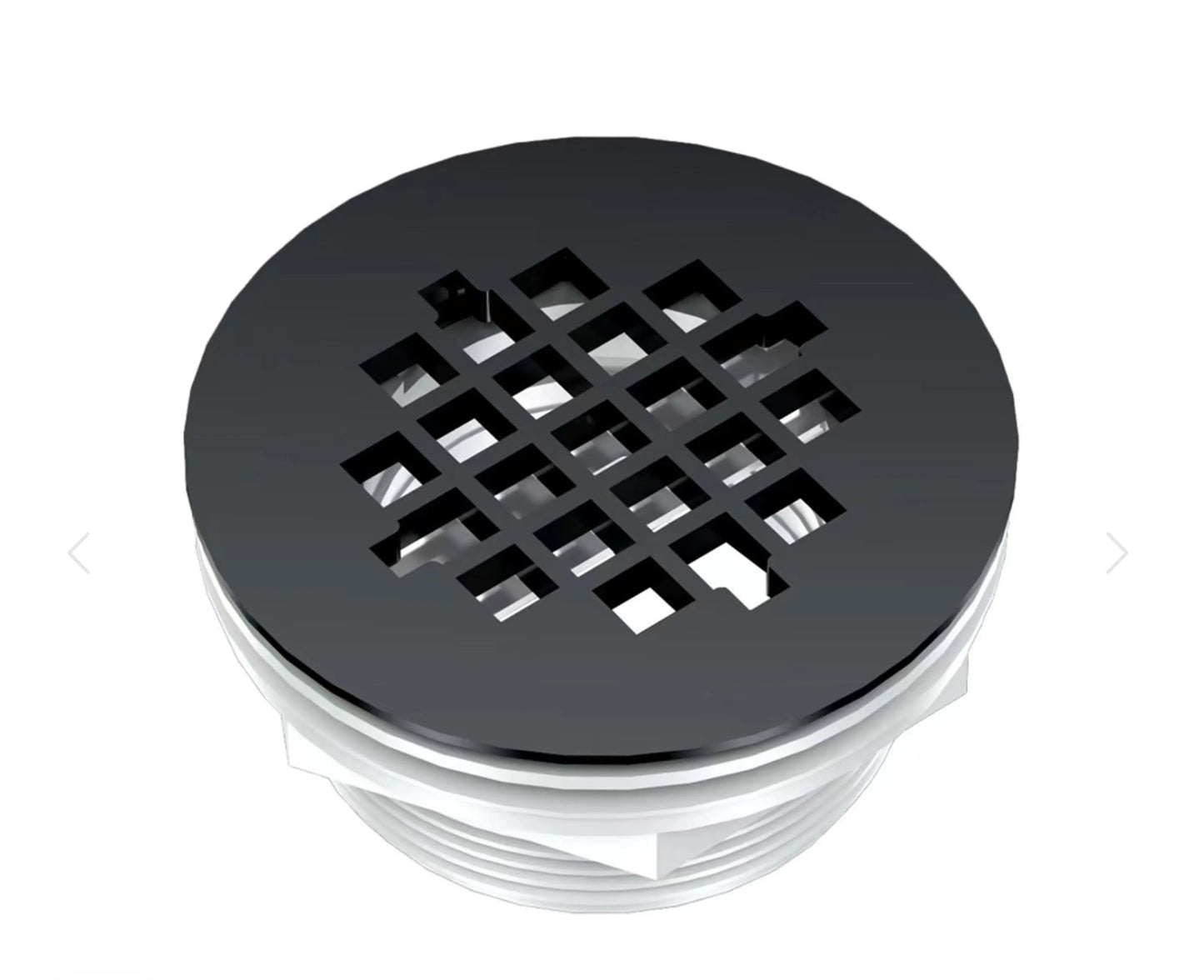 Drain de douche rond en plastique fini noir