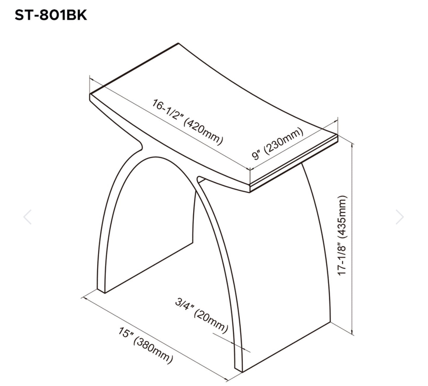 Tabouret de salle de bain BAYROBERTS 2 couleurs disponibles