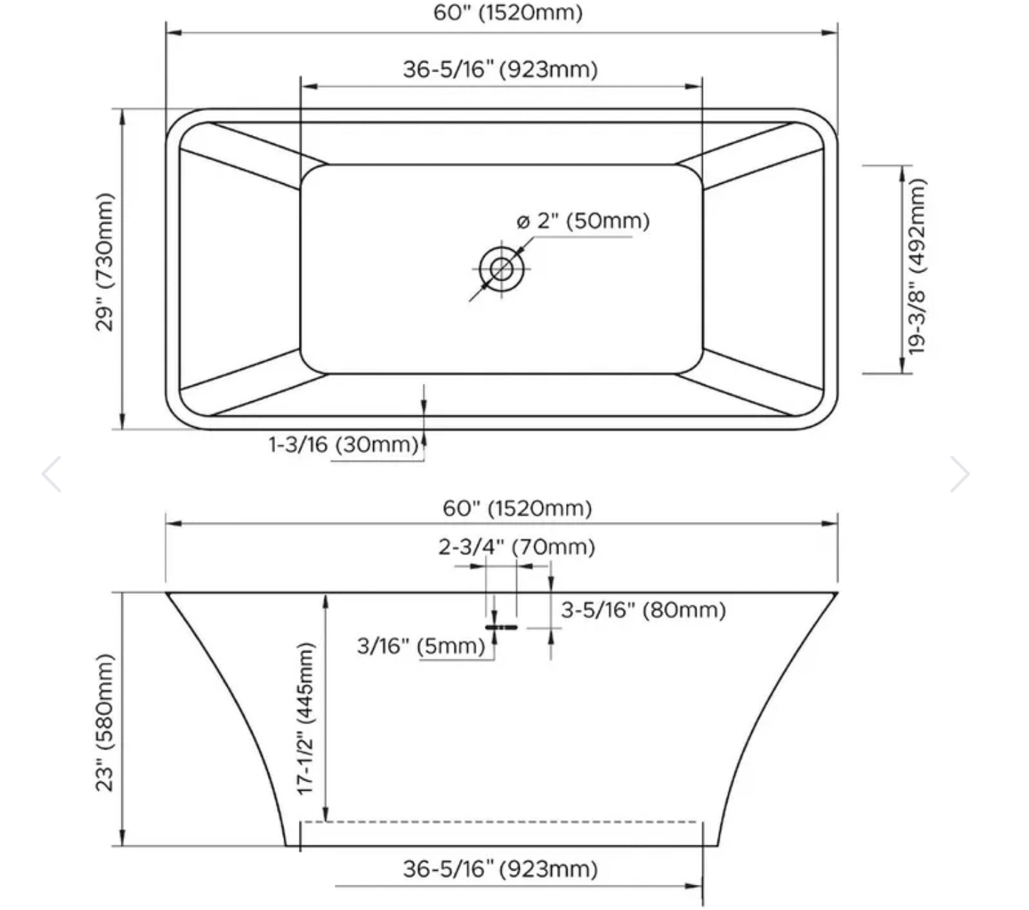 Bain ALMENA 60x29