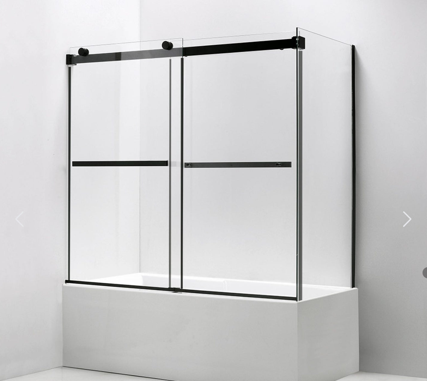 Bain en coin JUNEAU 60x32x22 avec portes en verre 2 emplacements de drain disponibles