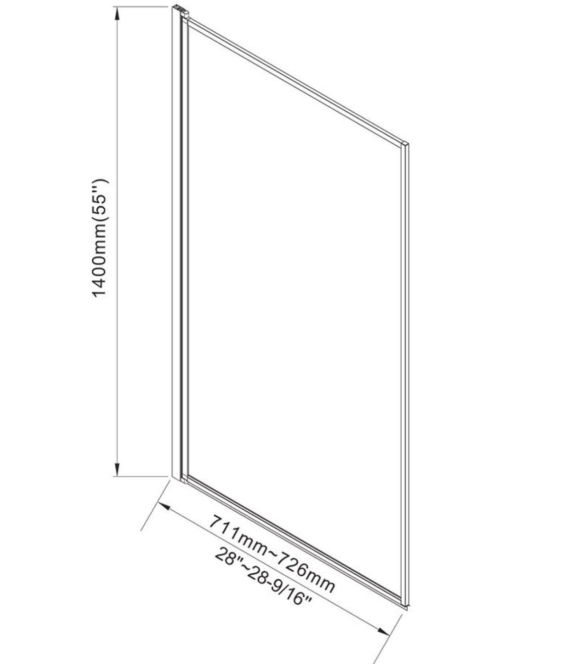 Écran de verre pivotant NORTH noir mat