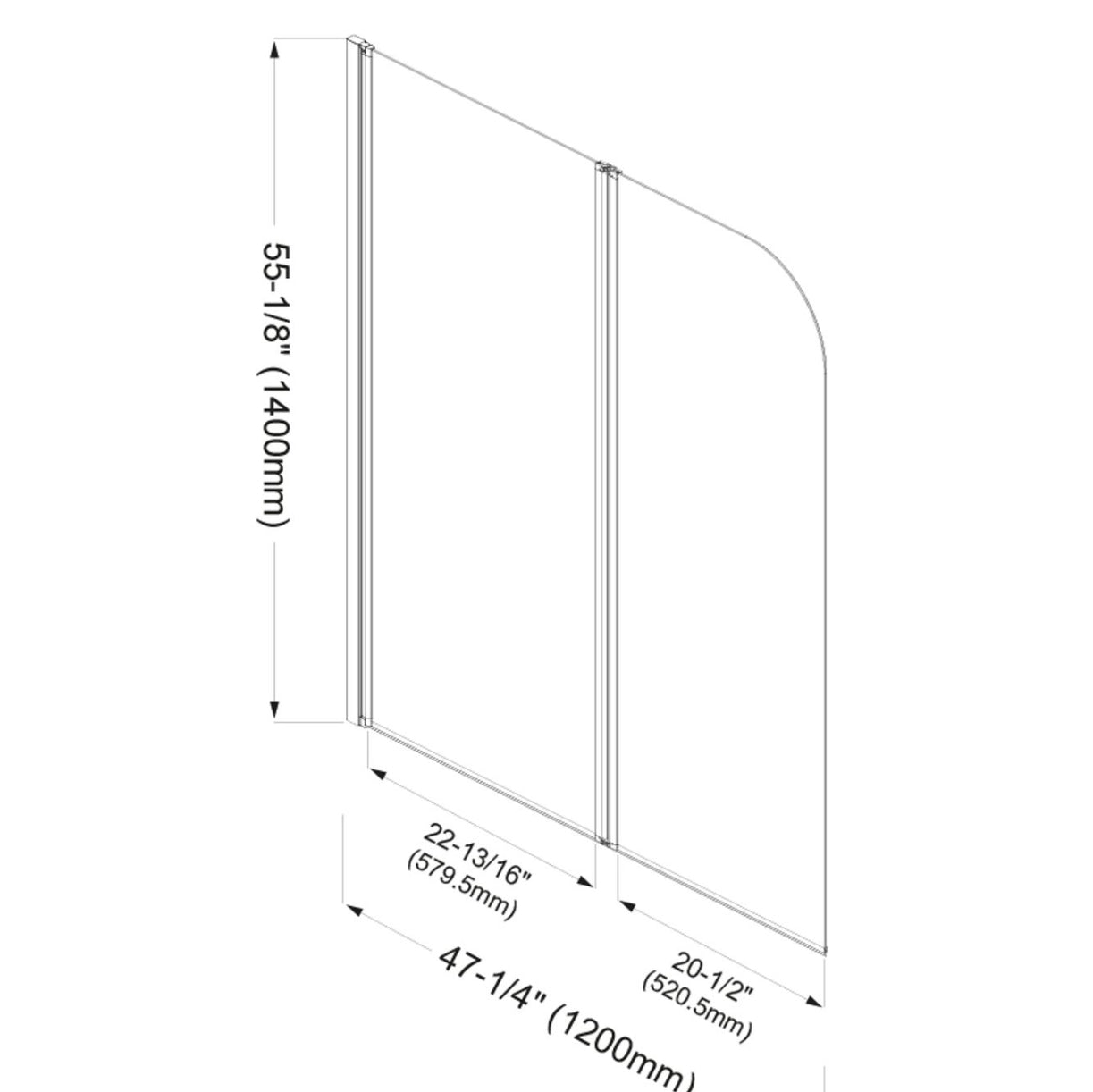 Écran de verre pliable JONES Chrome