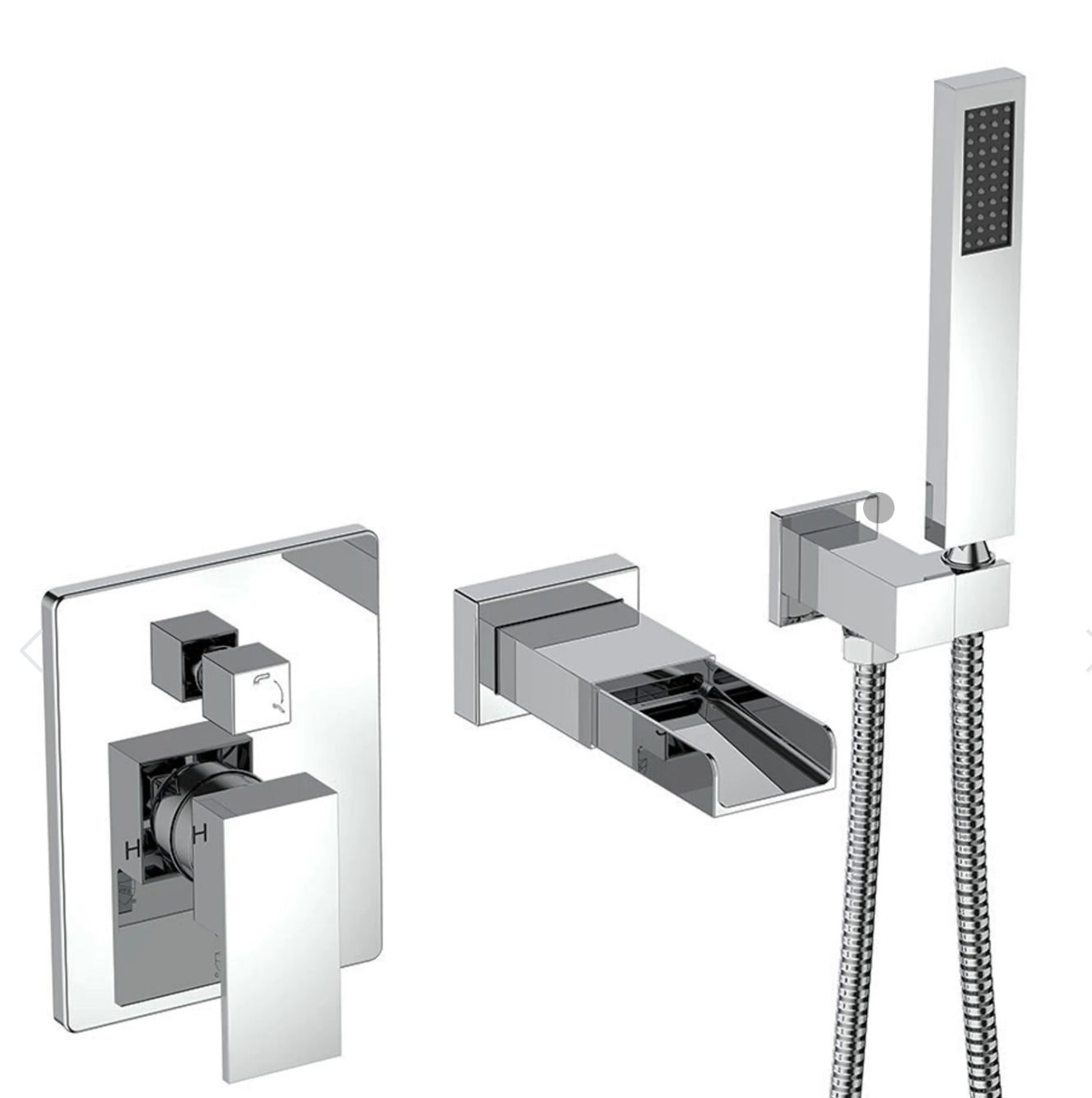 Robinet de bain mural avec douchette AUPALUK 2 types de fini