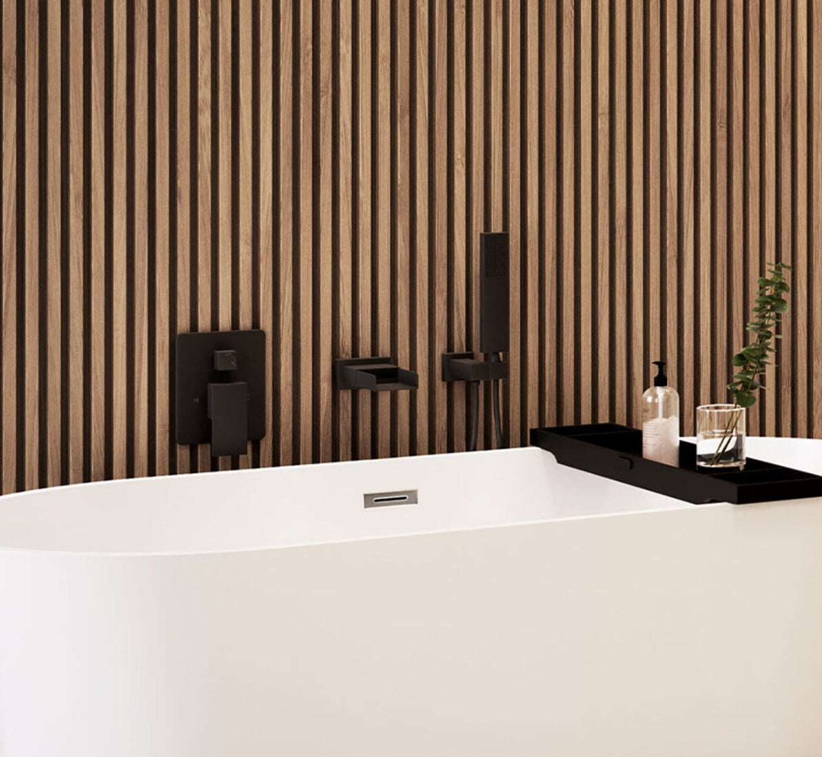 Robinet de bain mural avec douchette AUPALUK 2 types de fini