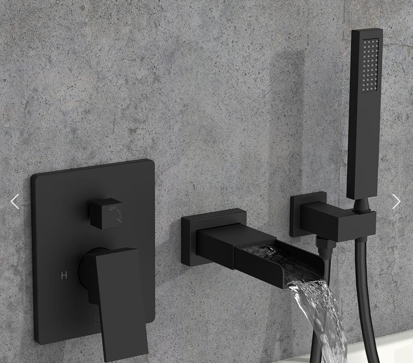 Robinet de bain mural avec douchette AUPALUK 2 types de fini