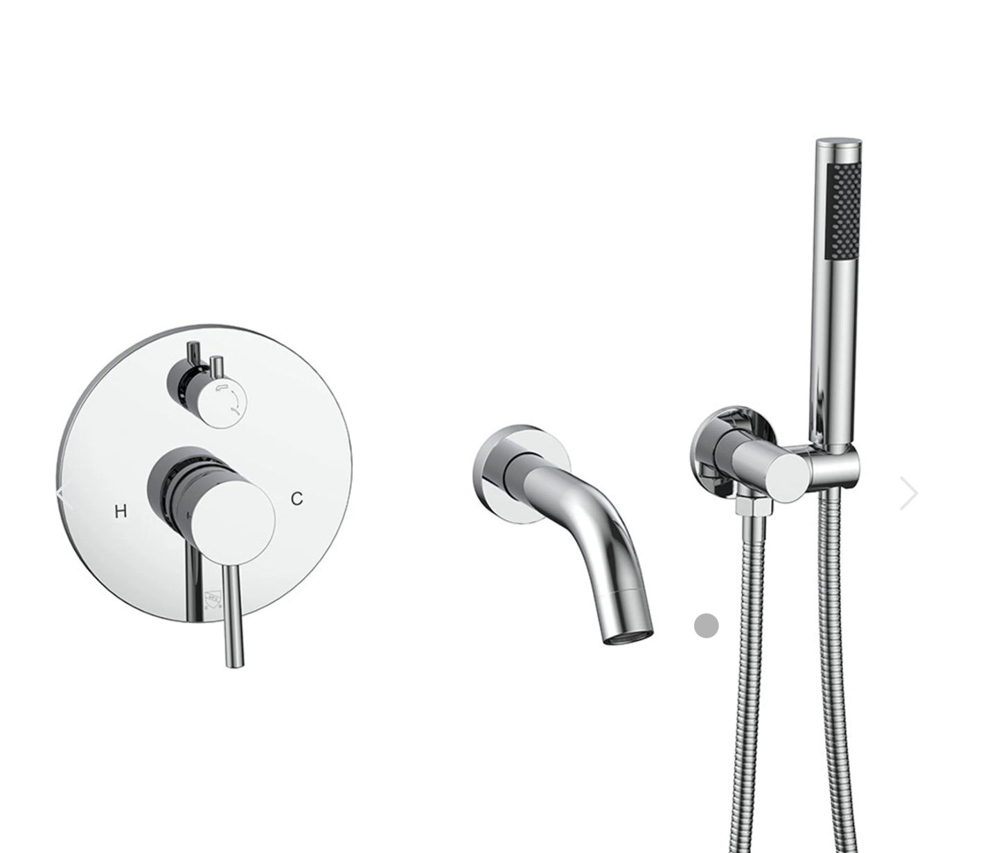 Robinet de bain mural avec douchette  AKULIVIK 2 types de fini