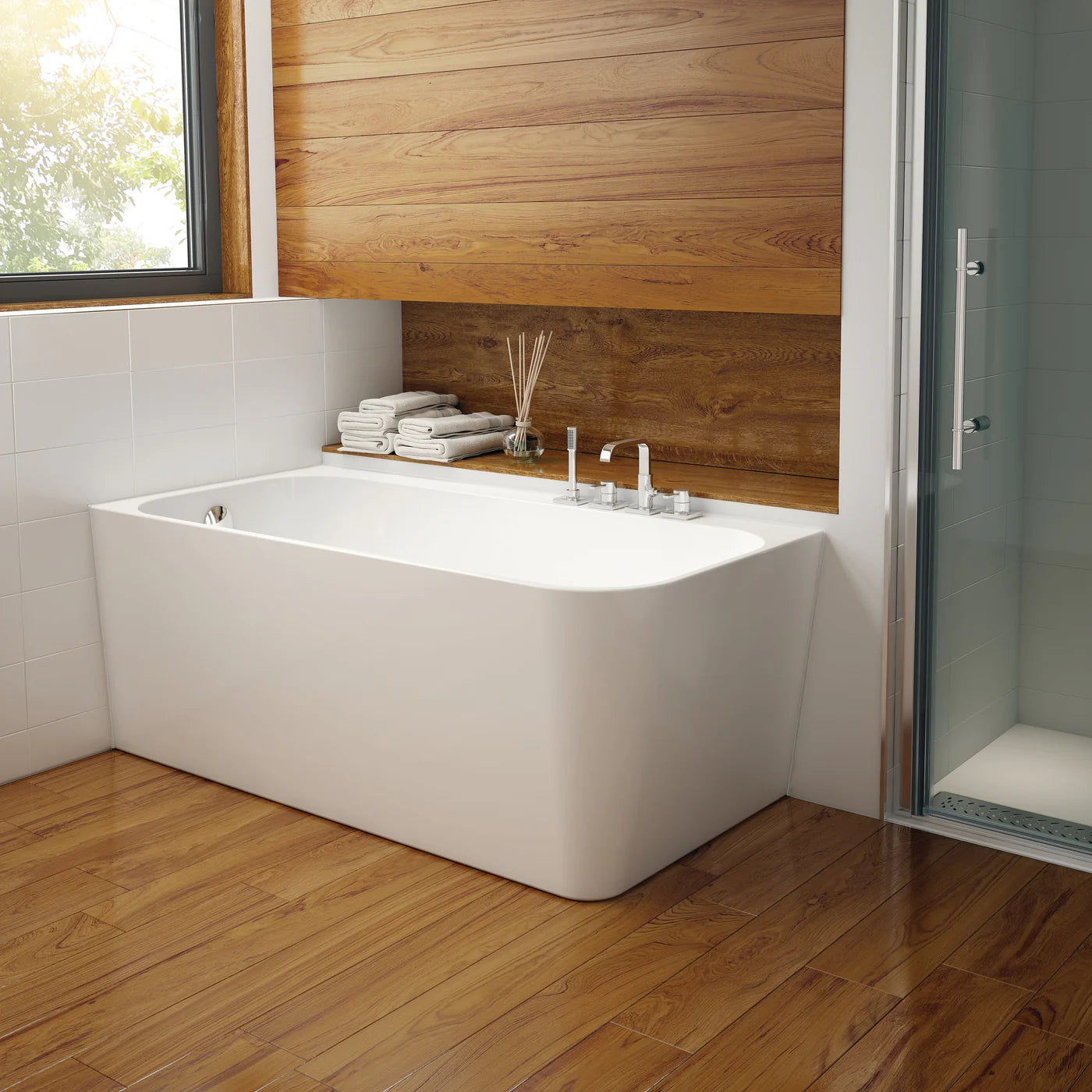 Bain en coin FAIRBANKS 59x30x24 2 options de drain