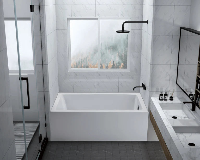Bain douche en alcôve moderne rectangulaire 60x32 po
