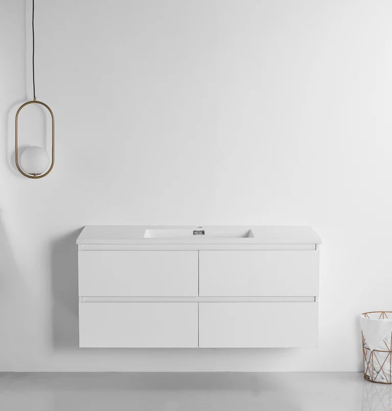 Vanité de salle de bain mural POMPANO 48 po / 40 po / 32 po / 24 po fini satiné