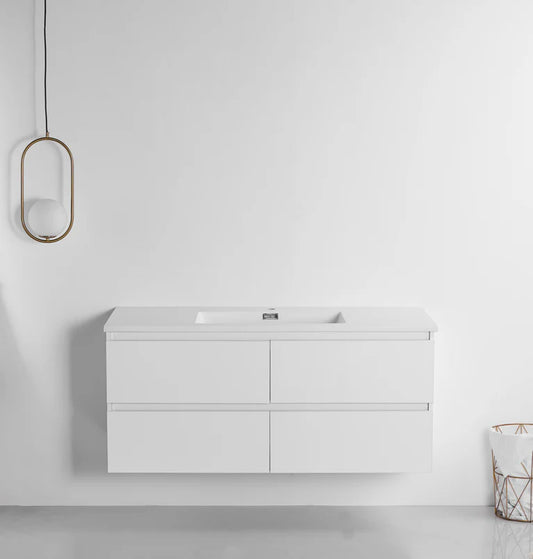 Vanité de salle de bain mural POMPANO 48 po / 40 po / 32 po / 24 po fini satiné