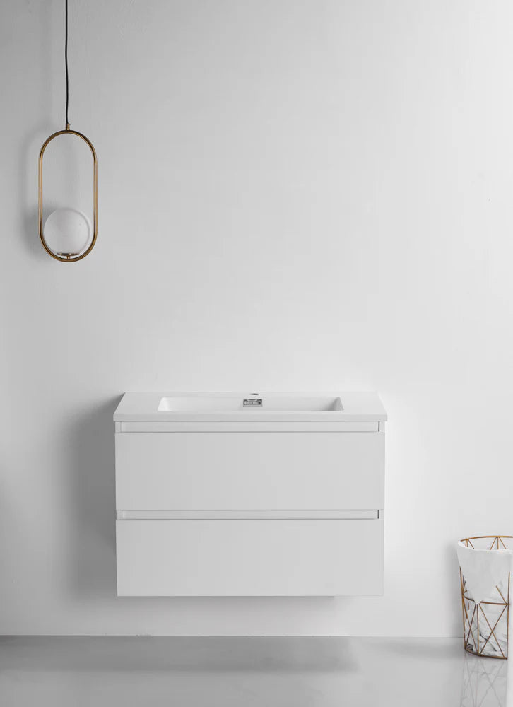 Vanité de salle de bain mural POMPANO 48 po / 40 po / 32 po / 24 po fini satiné