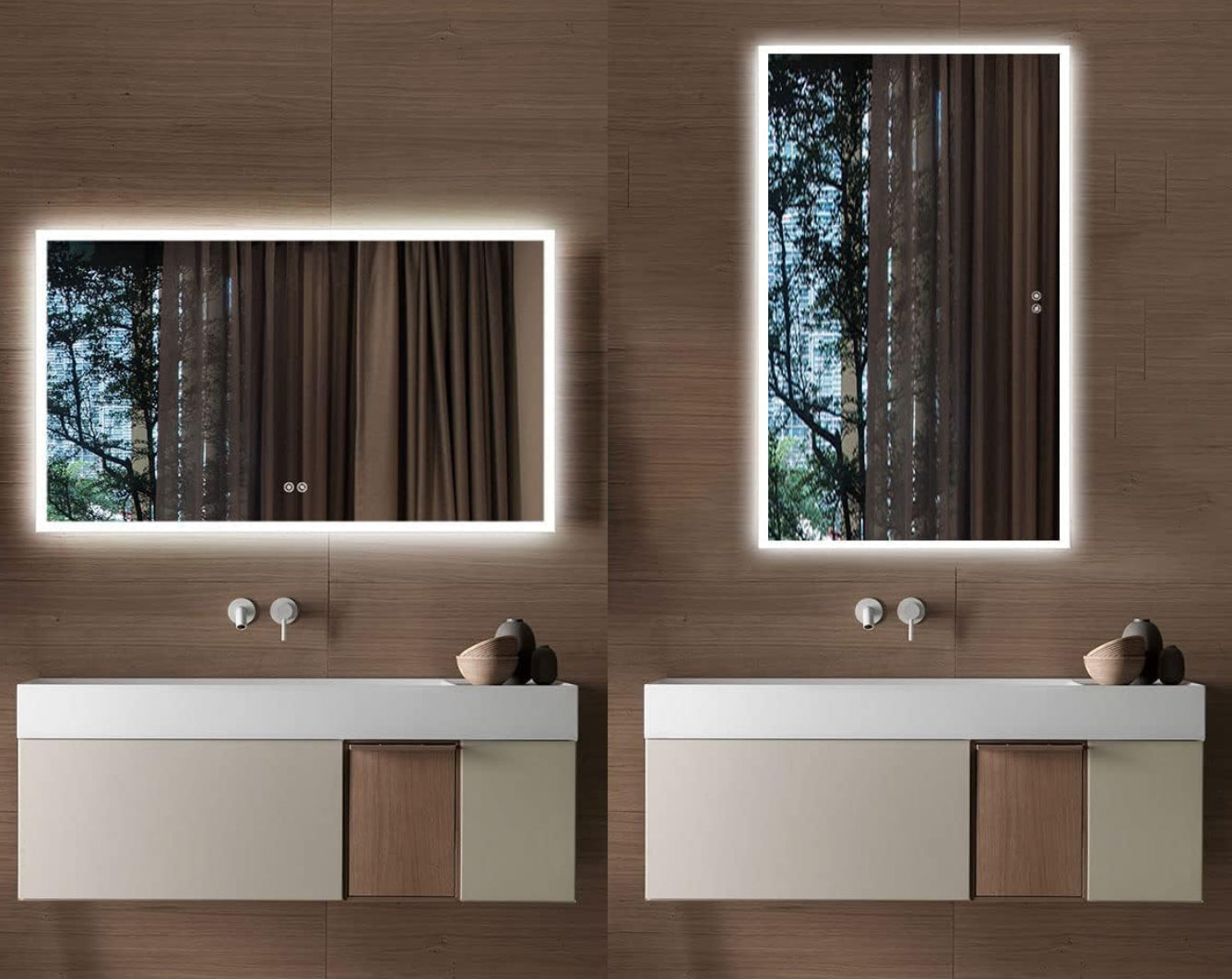Miroir mural éclairage DEL  MOUNTPEARL 48x 28