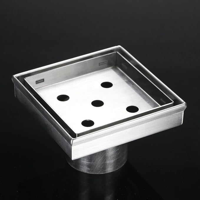 Drain de douche plusieurs dimensions disponibles carré et rectangles avec grille insert carrelage amovible