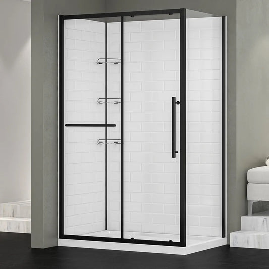 Ensemble de douche CAMPBELLTON 32" x 48" en coin noir